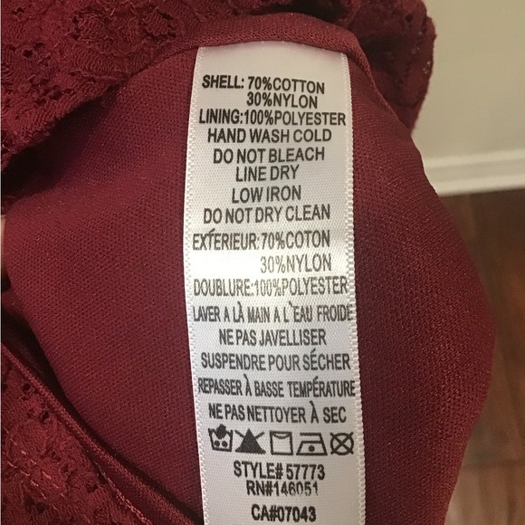 Burgundy Red Lace Fit and Flare dress - Picture 9 of 9